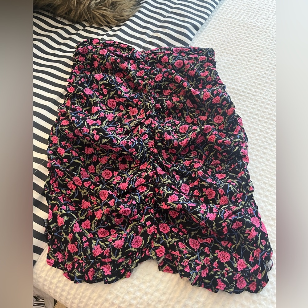 Zara foral ruched skirt